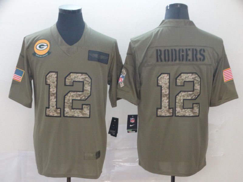 Men Green Bay Packers #12 Rodgers Camo Nike Olive Salute To Service Limited NFL Jersey->cleveland browns->NFL Jersey